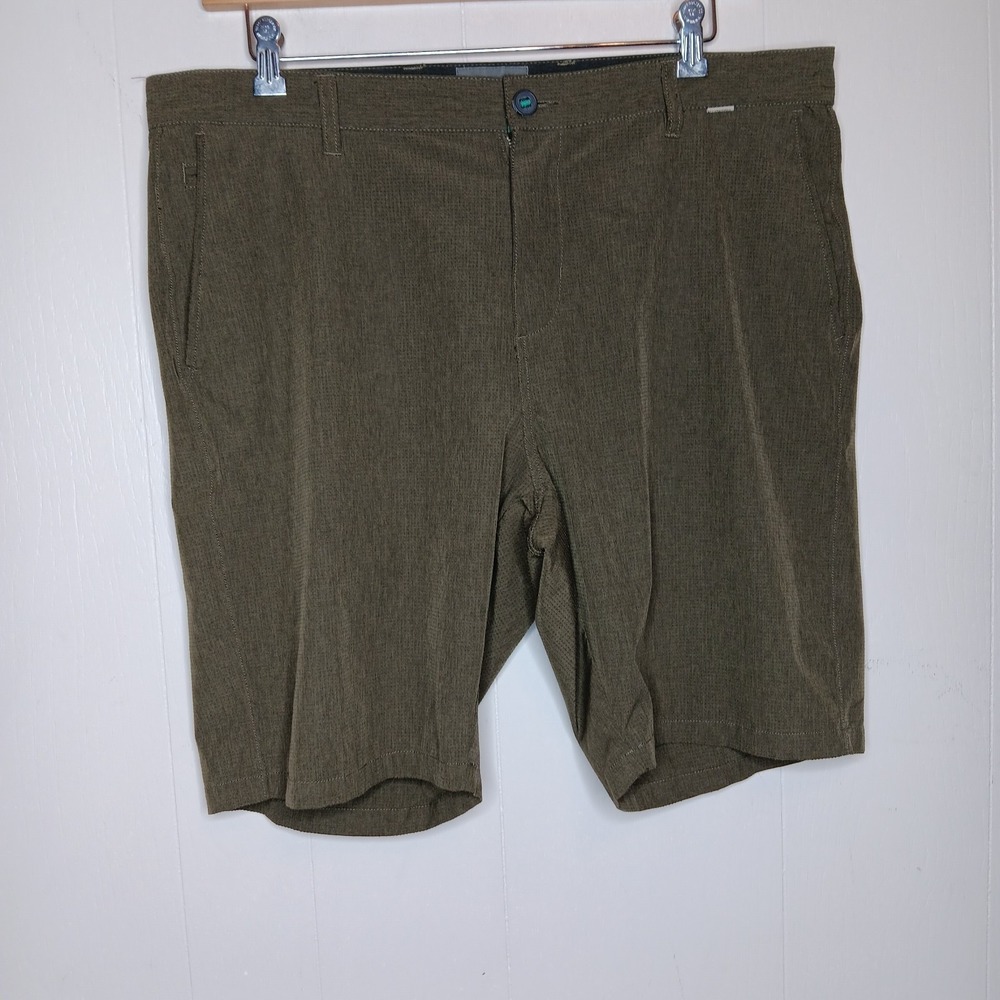 Linksoul Boardwalker AC Shorts 38 Olive Green Perforated Stretch Athletic Beach